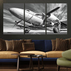 Vintage Airplane on Runway Canvas Print