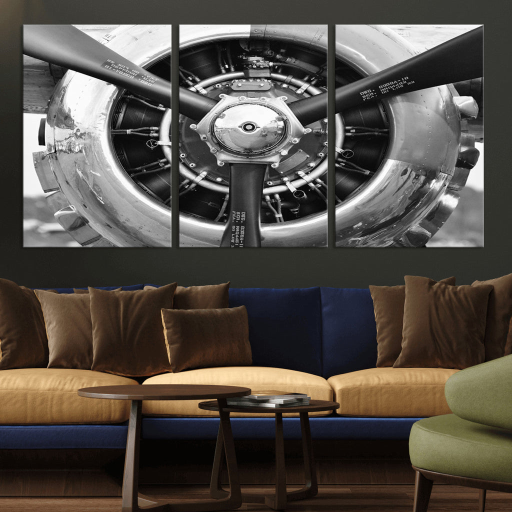 Vintage Airplane Wall Art Canvas Print