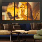 Gold Buddha Statue Hands Wall Art Canvas Print