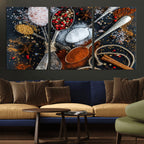 Spices and Seasonings Canvas Wall Art | Colorful Triptych Kitchen Decor