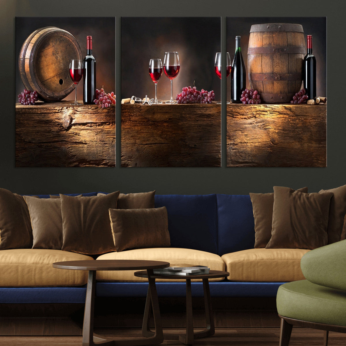 Wine and Barrels Wall Art Canvas Print