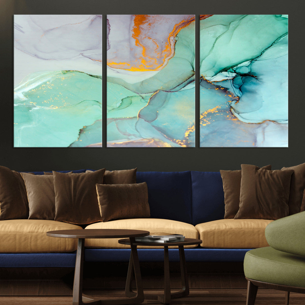 Colorful Marble Fluid Effect Canvas Wall Art Print