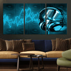 Music and Microphone Wall Art Canvas Print