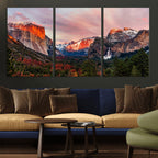 Yosemite Half Dome Wall Art Canvas Print El Capitan