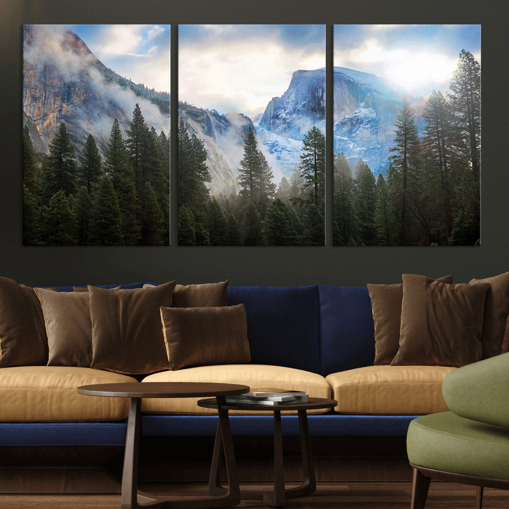 Half Dome Yosemite California Wall Art Canvas Print El Capitan
