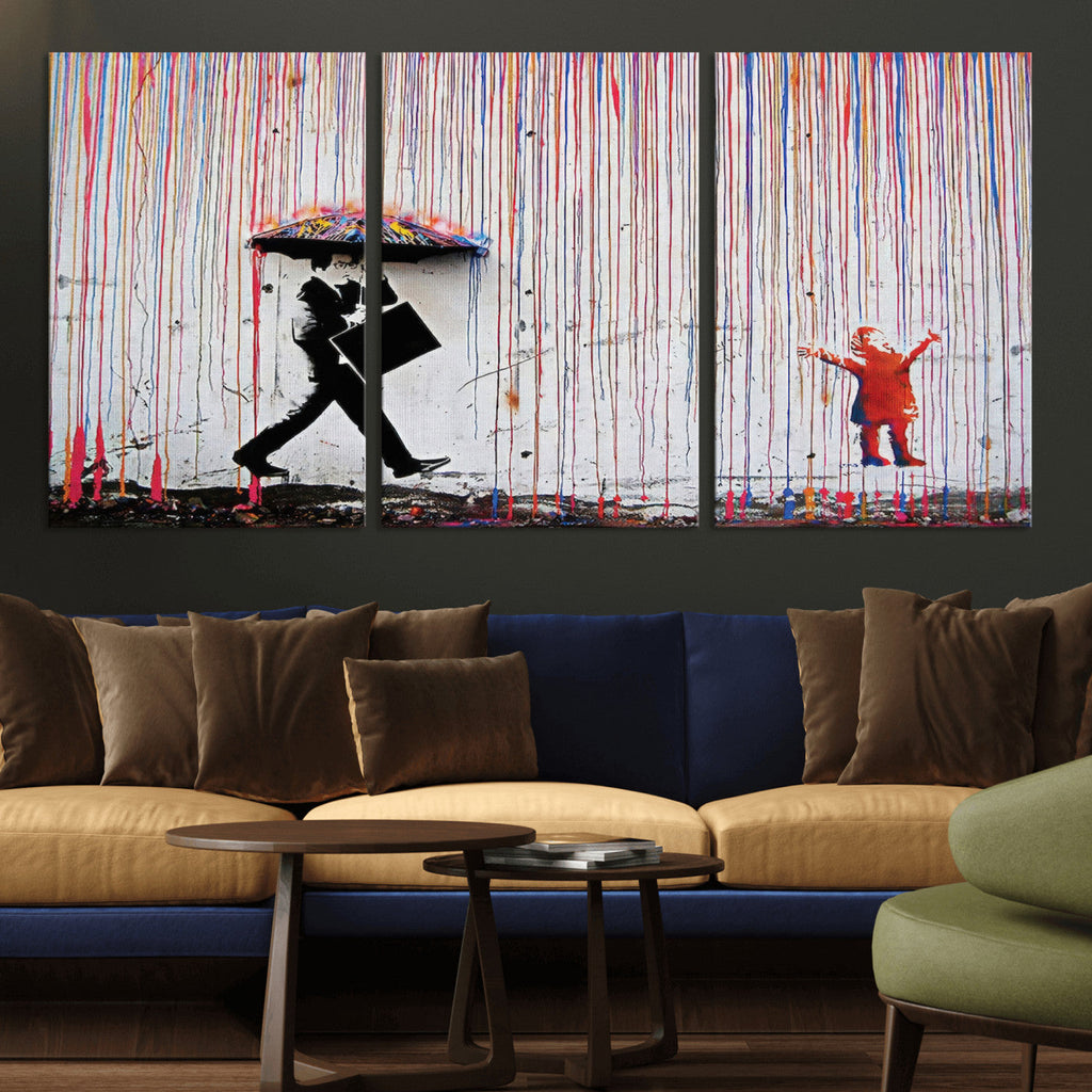 Banksy Wall Art Canvas Print | Framed Graffiti Street Art Picture