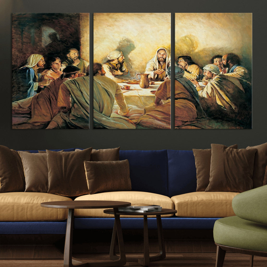 Last Supper Wall Art Canvas Print, Framed Jesus Painting Art