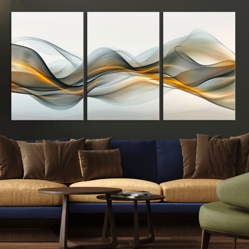 Abstract Wave Canvas Wall Art | Fluid Contemporary Elegance in Motion