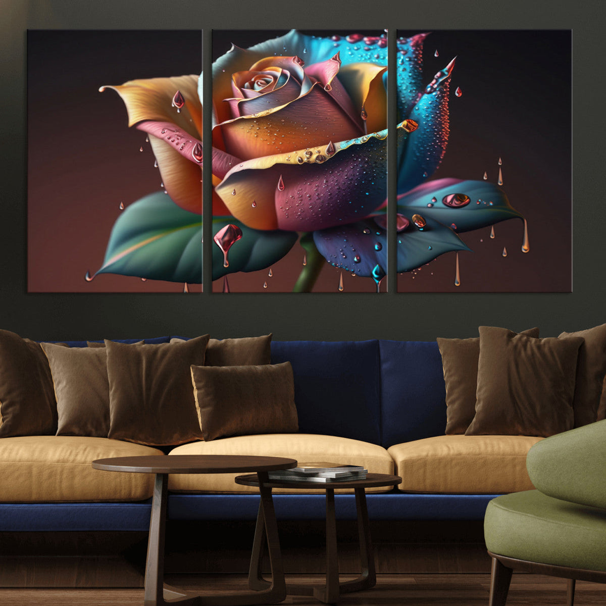 Abstract Rose Wall Art Canvas Print