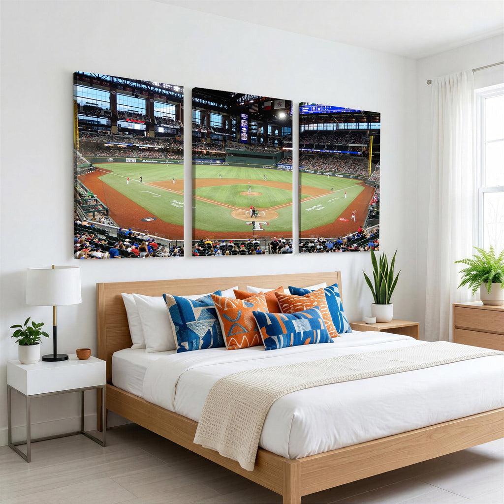 Texas Rangers Baseball Team Print, Arlington Globe Life Field Stadium Wall Art