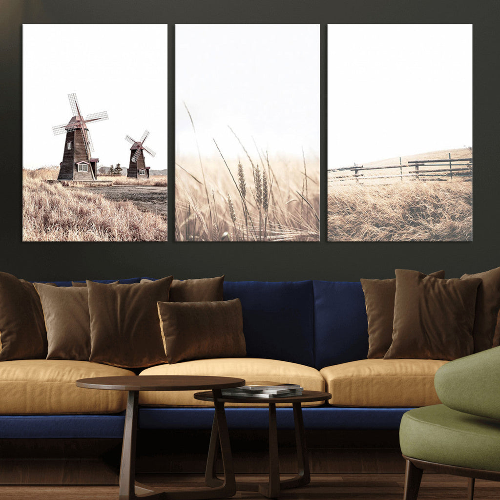 Farm Prints, Set of 6 Farmhouse Wall Art Canvas, Country House Decor