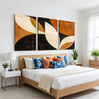 Geometric Abstract Wall Art Canvas Print, Mid Century Modern Wall Art