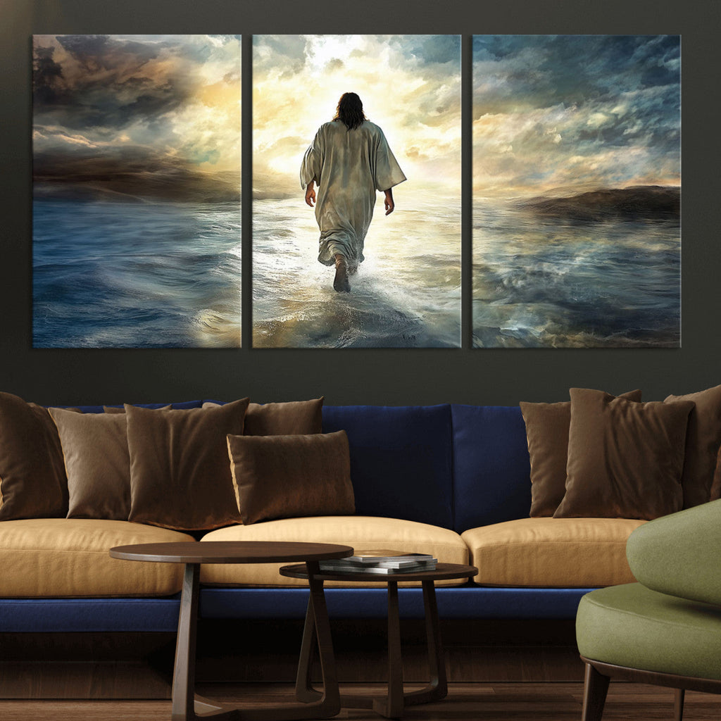 Jesus Walking on Water Wall Art | Canvas Print | Ready to Hang