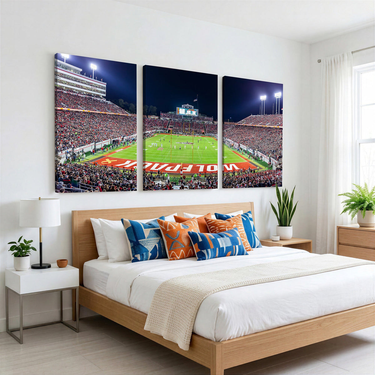 Wolfpack Football Team Print, Raleigh Carter-Finley Stadium