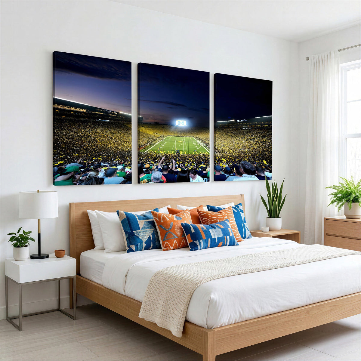 University of Michigan Wolverines Football Team Print, Ann Arbor, Extra Large Game Room Wall Decor