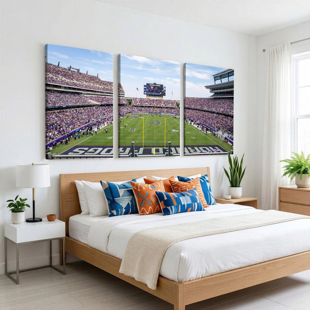 TCU Horned Frogs Football Team Print, Fort Worth Amon G. Carter Stadium, Framed and Ready to Hang