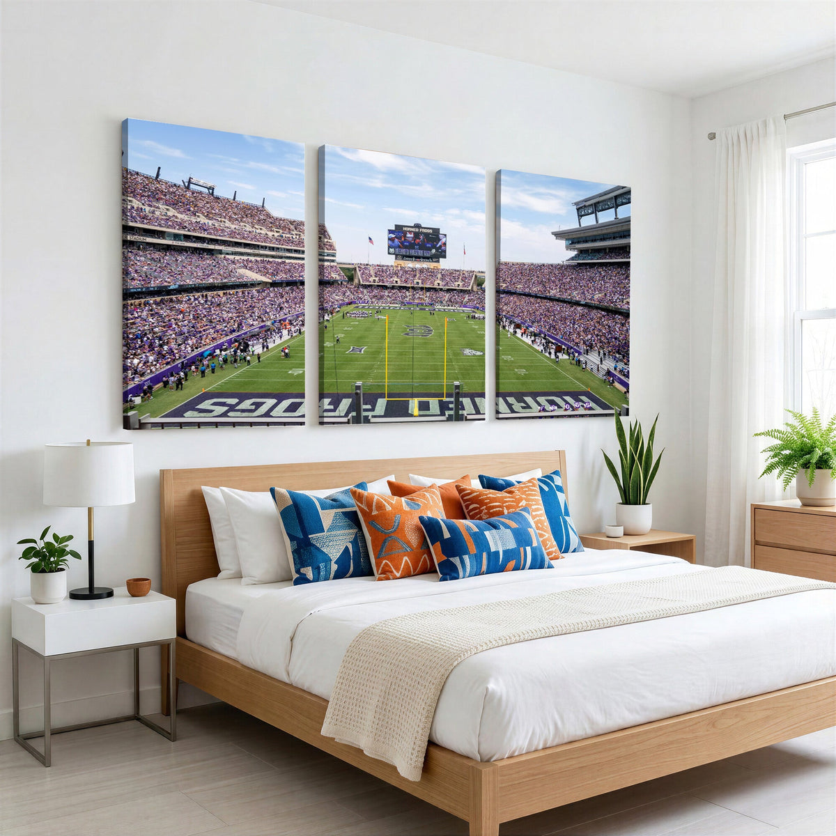TCU Horned Frogs Football Team Print, Fort Worth Amon G. Carter Stadium, Framed and Ready to Hang