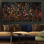 Large Floral Painting Print Illustration Flowers Canvas Wall Art