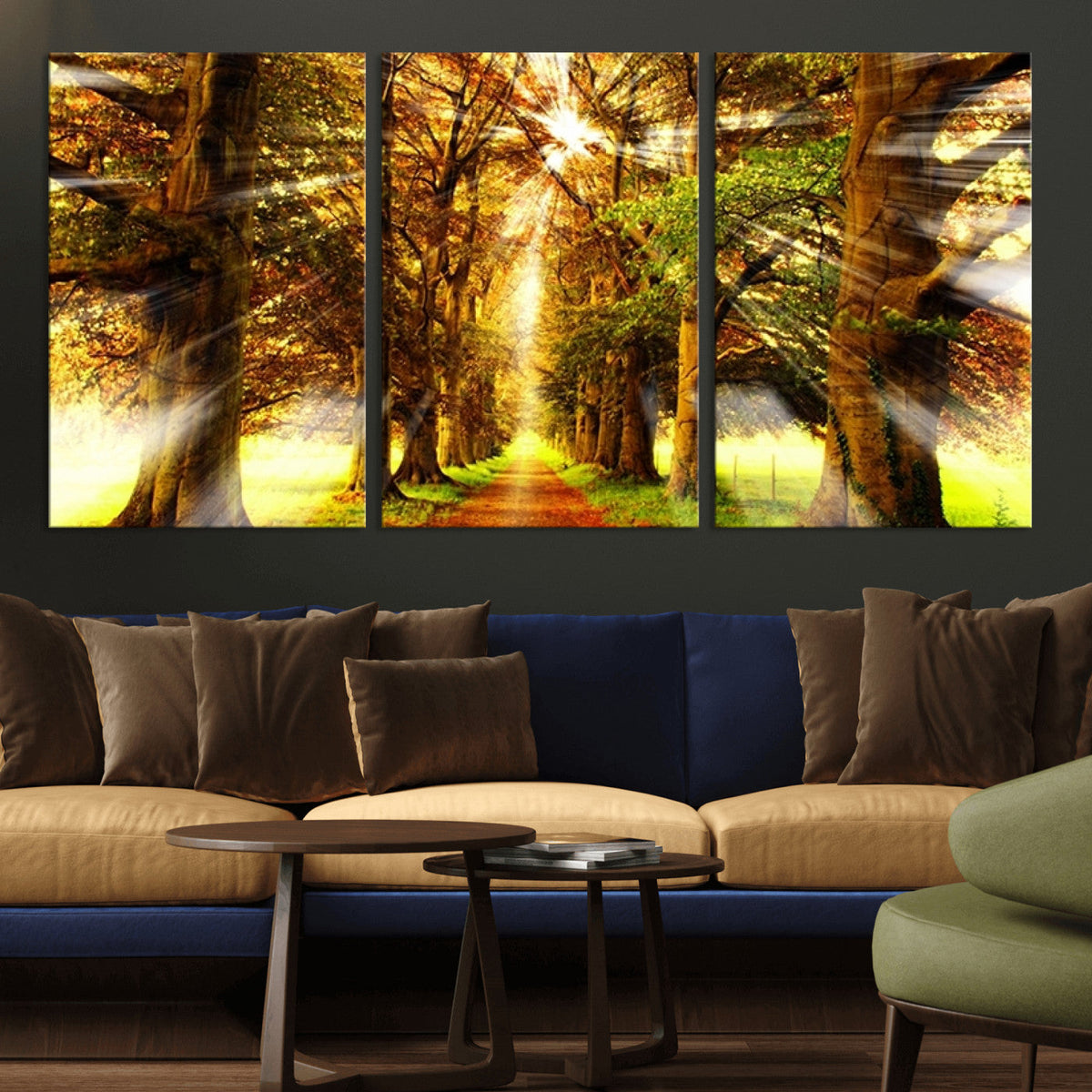 Sunshine in Forest and Trees Wall Art Canvas Print