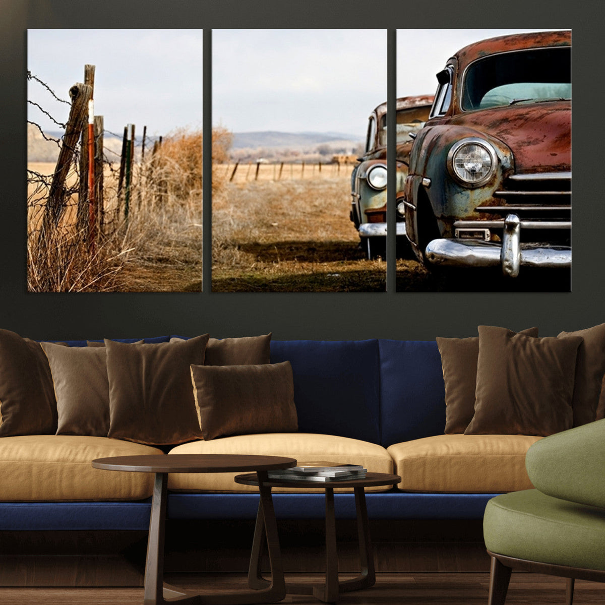 Old Rustic Classic Car Wall Art Canvas Print