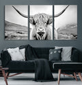 Scottish Cow Wall Art Canvas Print