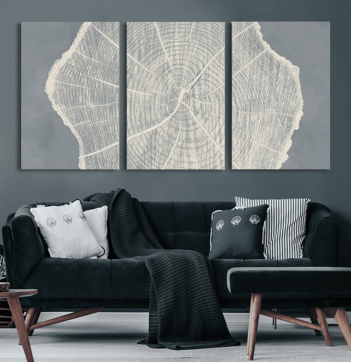 Abstract Tree Ring Wall Art Canvas Print, Framed and Ready to Hang