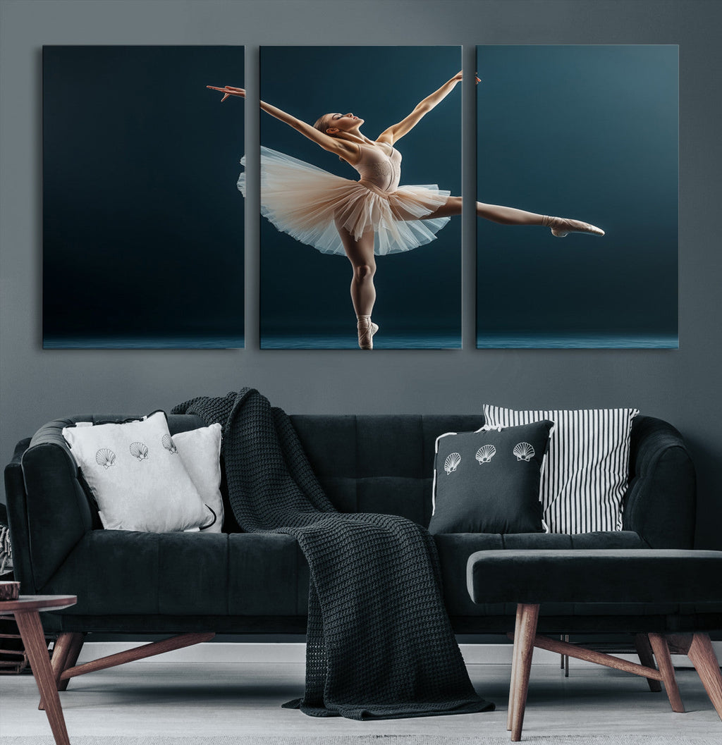 Ballet Dancer Wall Art | Framed Graceful Pose Canvas