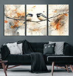 Beautiful Birds Wall Art | Framed Watercolor Branch Canvas