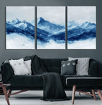 Blue Mountains Wall Art | Framed Snowy Range Canvas Artwork