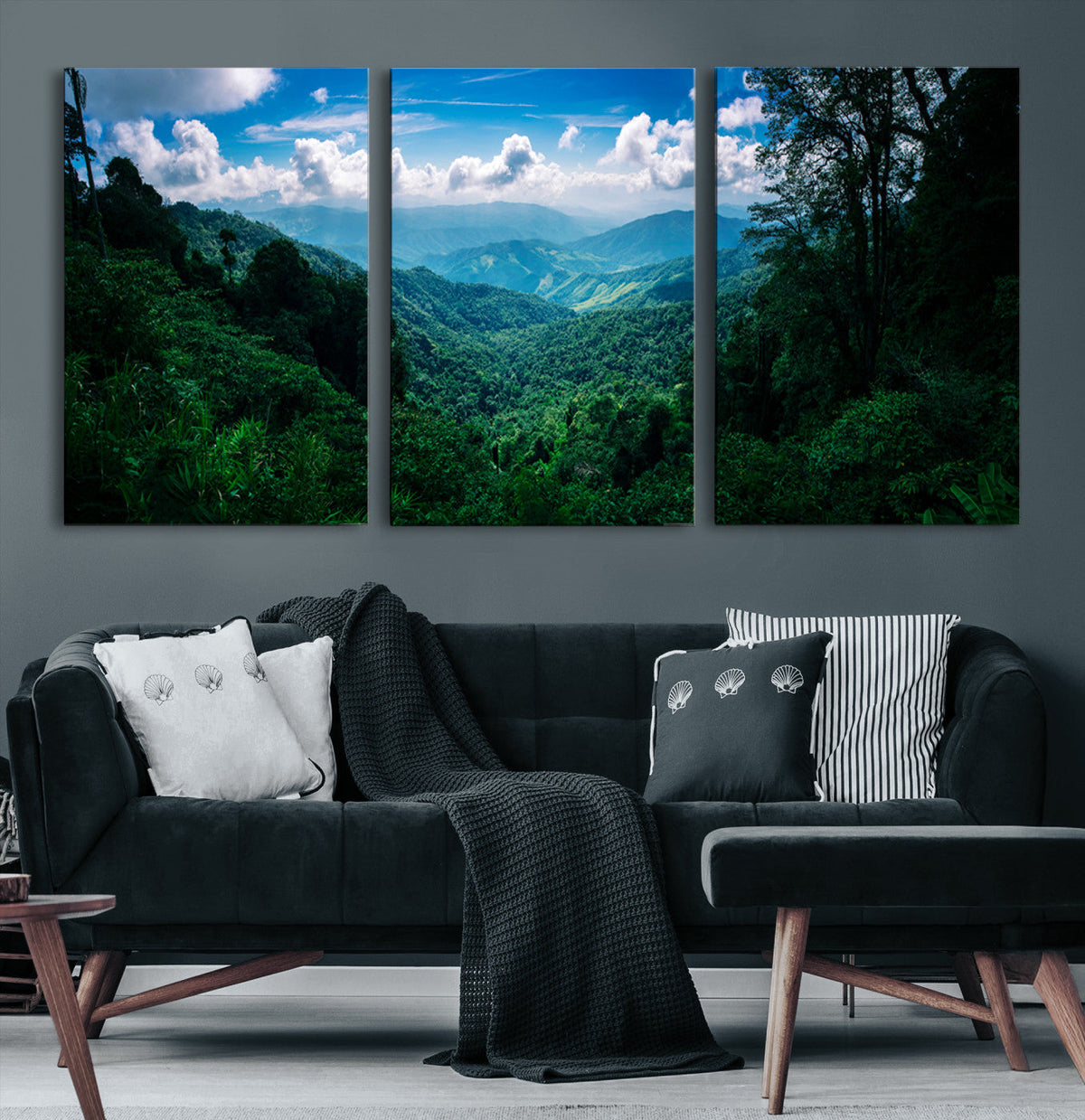 Tropical Jungle Wall Art Canvas Print | Framed Lush Valley