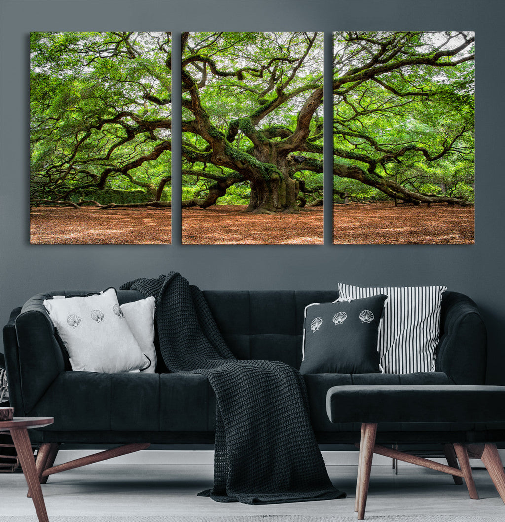 Majestic Oak Tree Wall Art Canvas Print | Ancient Branches