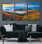 Autumn Mountains Wall Art, Vibrant Fall Foliage Landscape