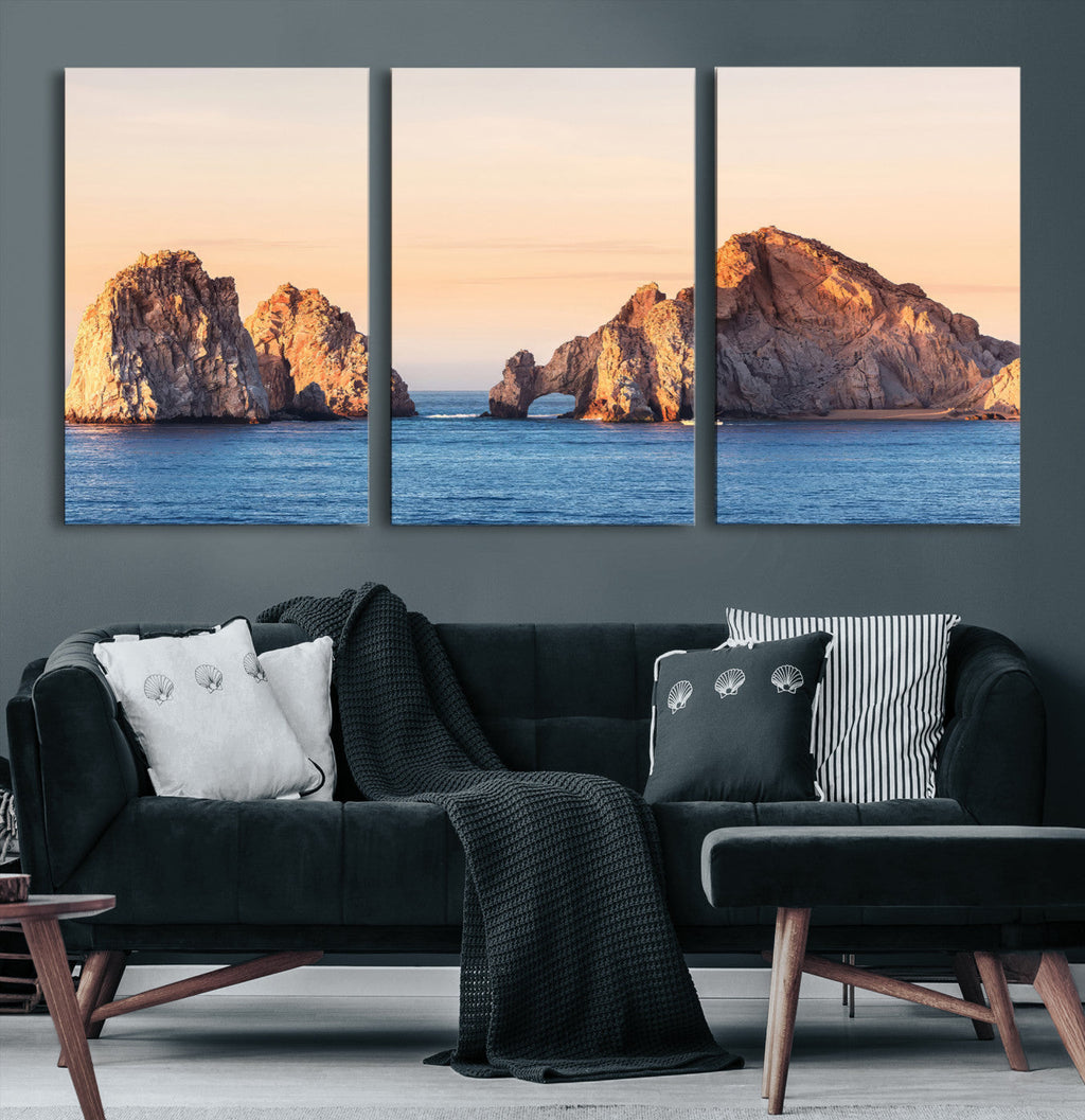 El Arco Wall Art Canvas Print, Framed Cabo San Lucas Ocean Arch Coastal Art