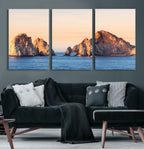El Arco Wall Art Canvas Print, Framed Cabo San Lucas Ocean Arch Coastal Art