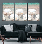 Calm Beach Wall Art | Framed Turquoise Water Canvas Artwork