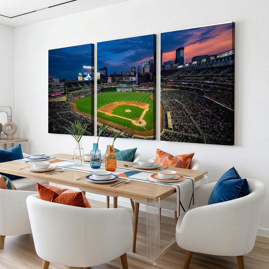 Target Field Wall Art Canvas Print, Baseball Stadium Scene