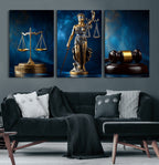 Justice Scales Statue Wall Art, Lady Justice Canvas Print
