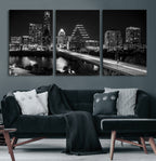 Austin Skyline Wall Art Canvas Print, Austin Downtown Night Cityscape