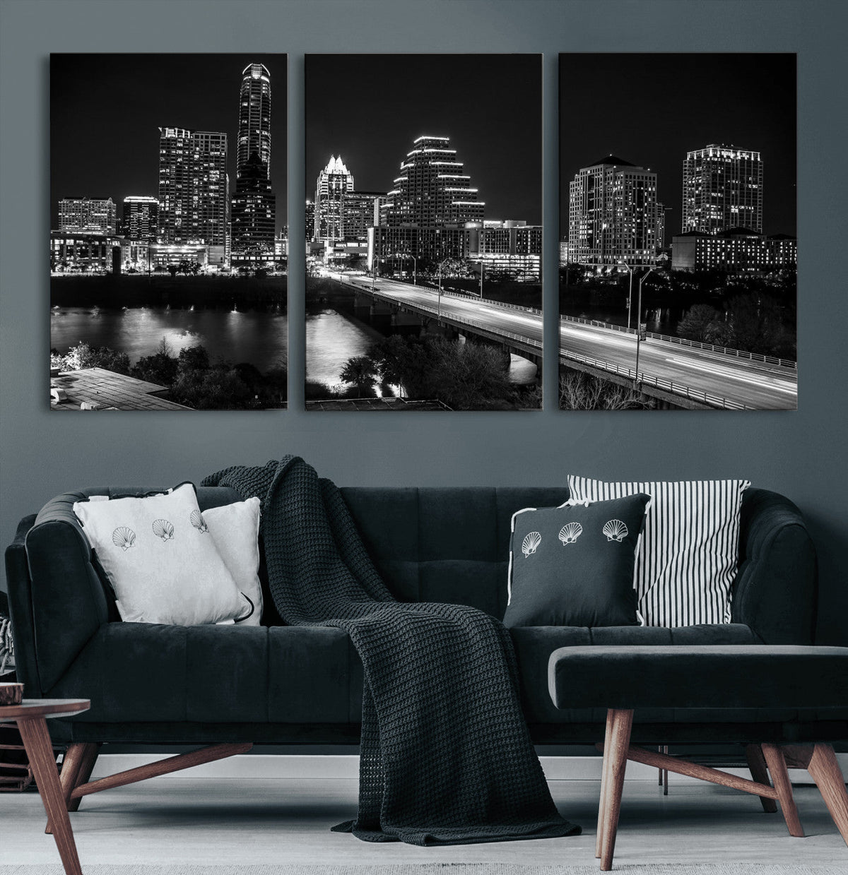 Austin Skyline Wall Art Canvas Print, Austin Downtown Night Cityscape