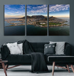 Cape Town Wall Art Canvas Print | Table Mountain Coastal Skyline Panorama