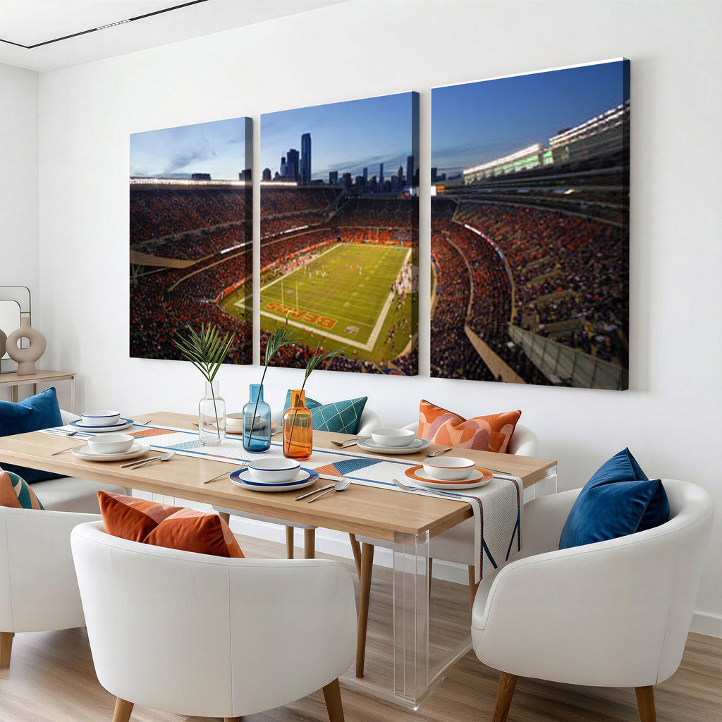 Chicago Bears Soldier Field Canvas Wall Art, NFL Stadium Panorama