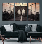 Brooklyn Bridge Canvas Wall Art, New York City Skyline Photography