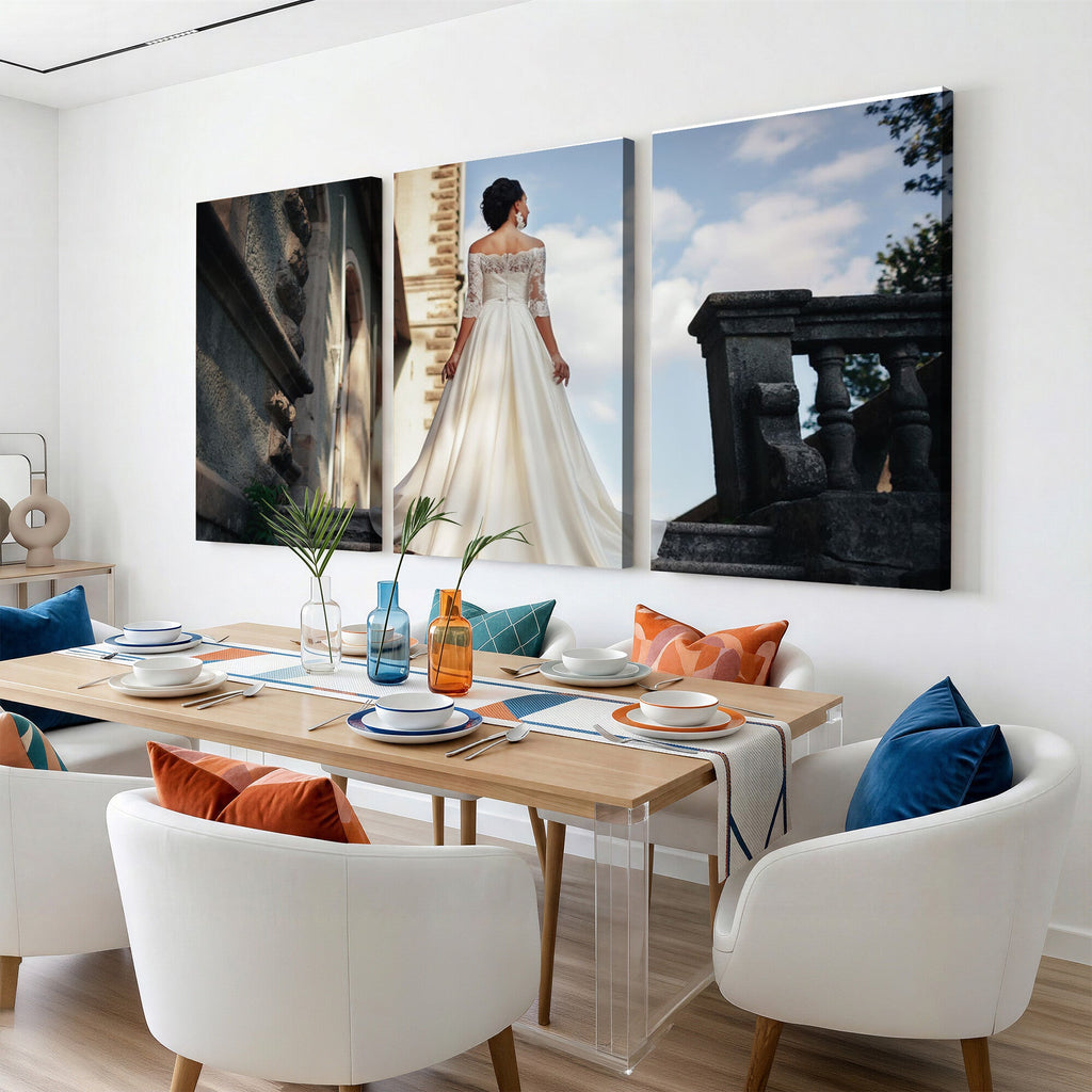 Custom 3 Panel Canvas Print, Personalized Photo Split Wall Art Set