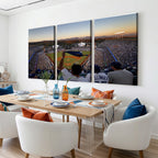 Dodger Stadium Sunset Game Triple Canvas Wall Art, Los Angeles Dodgers MLB Match