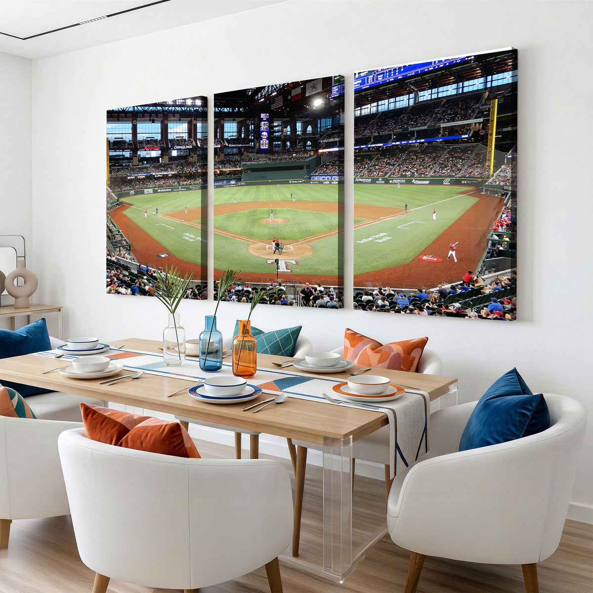 Texas Rangers Baseball Team Print, Arlington Globe Life Field Stadium Wall Art