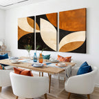 Geometric Abstract Wall Art Canvas Print, Mid Century Modern Wall Art