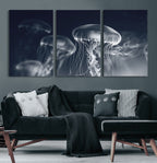 Jellyfish Wall Art Canvas Print, Modern Abstract Jellyfish