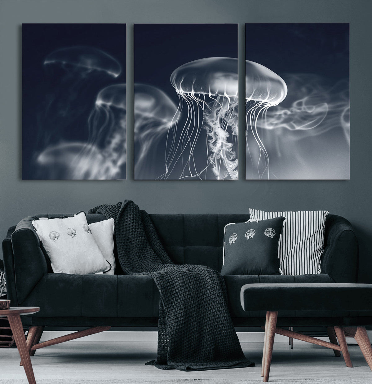 Jellyfish Wall Art Canvas Print, Modern Abstract Jellyfish