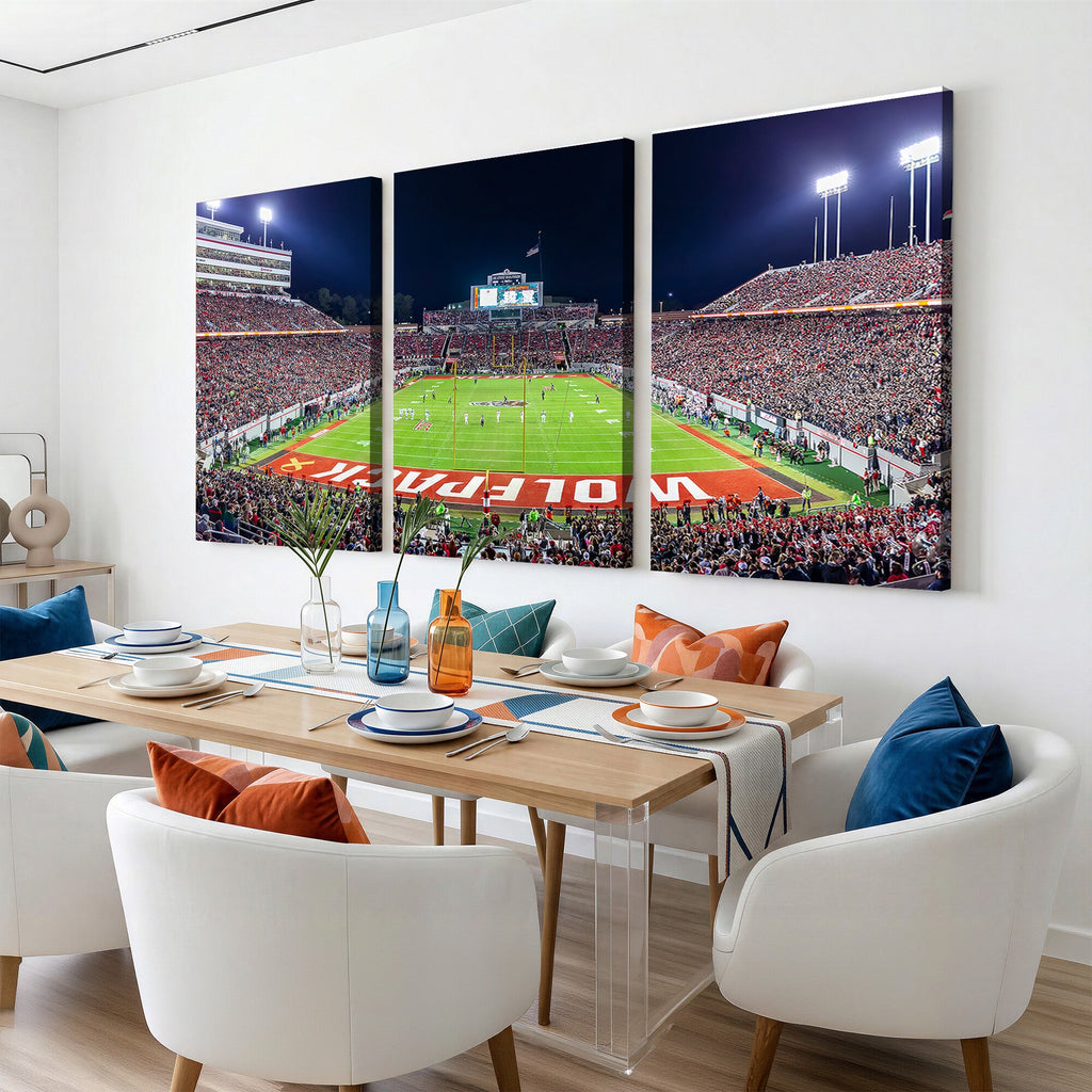 Wolfpack Football Team Print, Raleigh Carter-Finley Stadium