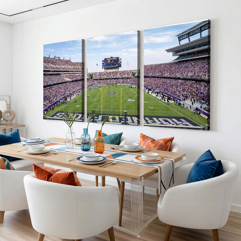 TCU Horned Frogs Football Team Print, Fort Worth Amon G. Carter Stadium, Framed and Ready to Hang